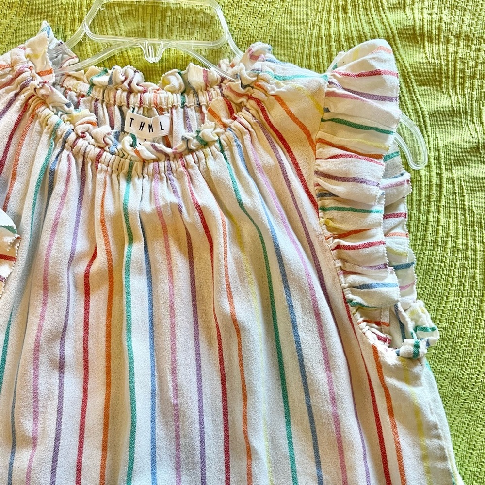 THML Multicolor Striped Ruffle Blouse - Picture 3 of 6